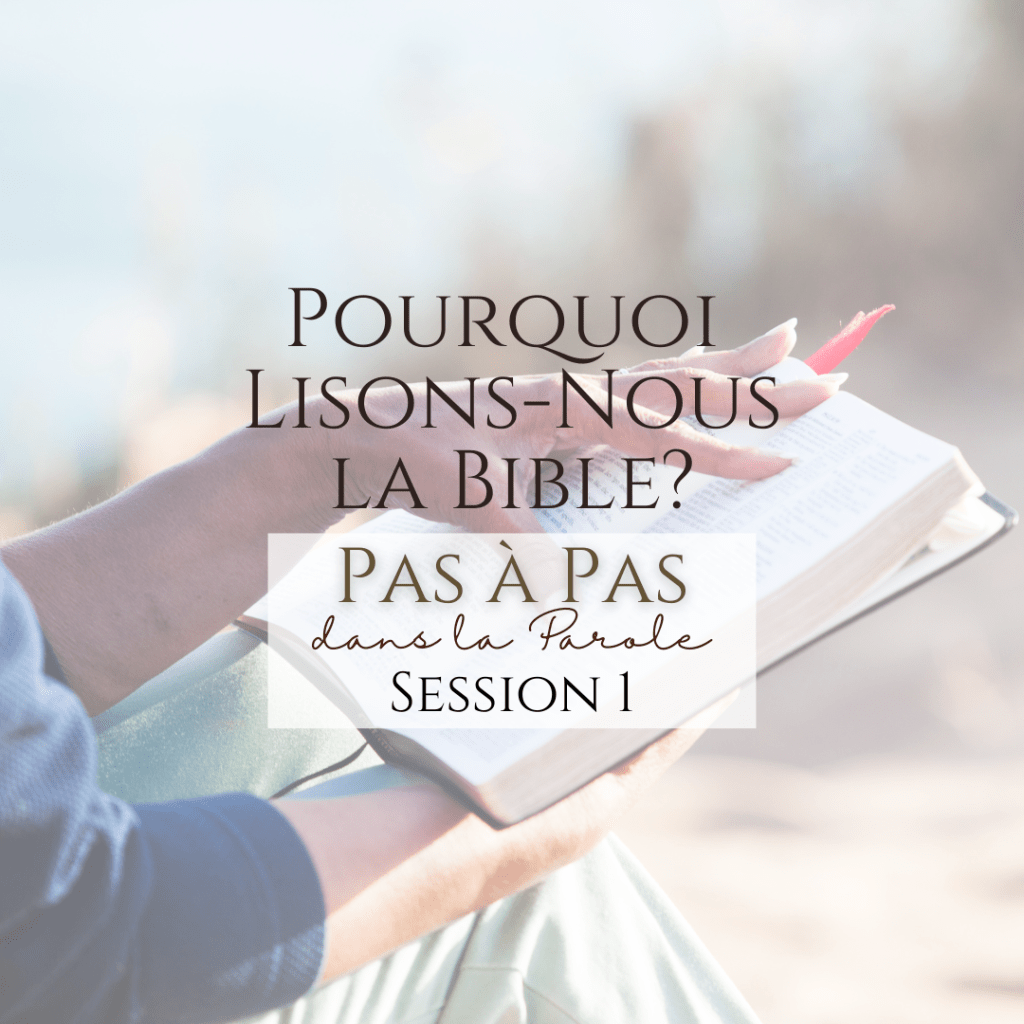 Pas à Pas dans la Parole 1: Pourquoi lisons-nous la Parole de&nbsp;Dieu?